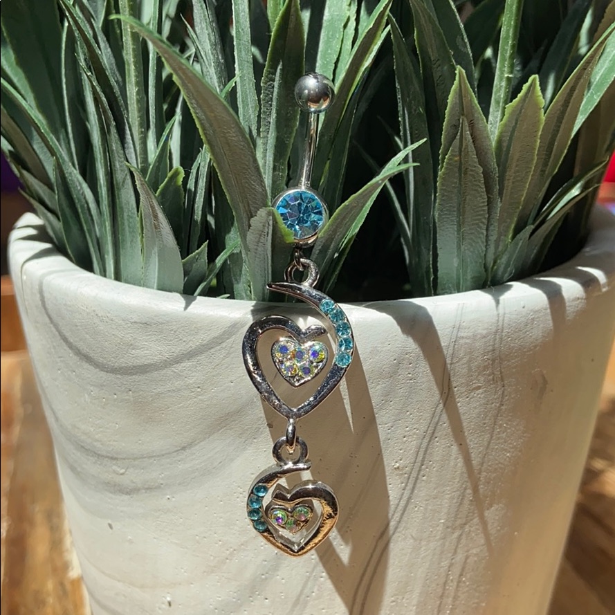 Heart Dangle Belly Button Ring Heart Dangle Belly Button Ring